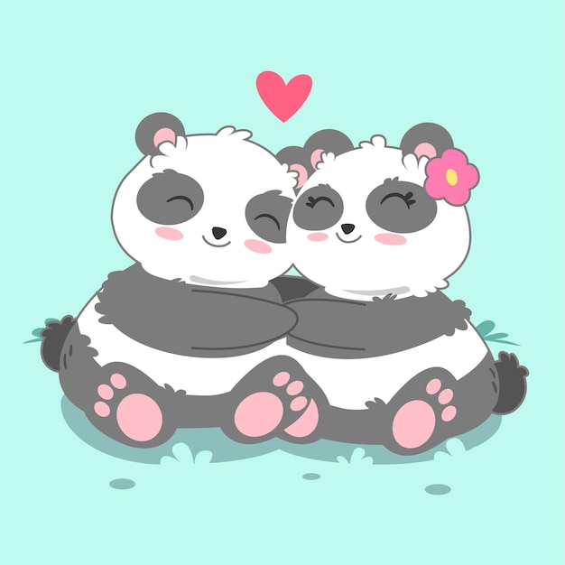 Free vector hand drawn valentine's day animal couple