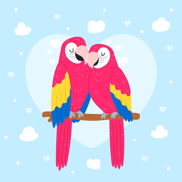 Free Vector hand drawn valentine's day animal couple