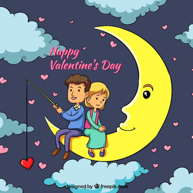 Free Vector hand drawn valentine's day background