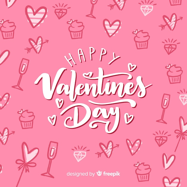 Free Vector hand drawn valentine's day background