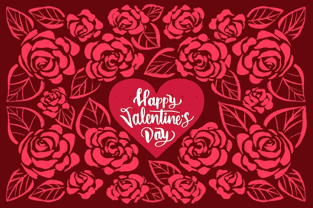 Free Vector hand drawn valentine's day background