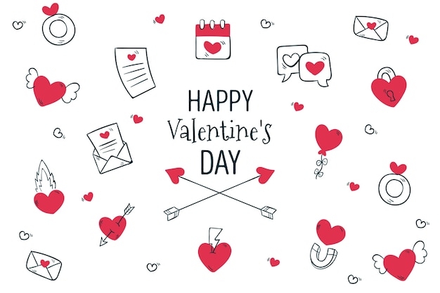 Hand drawn valentine's day background