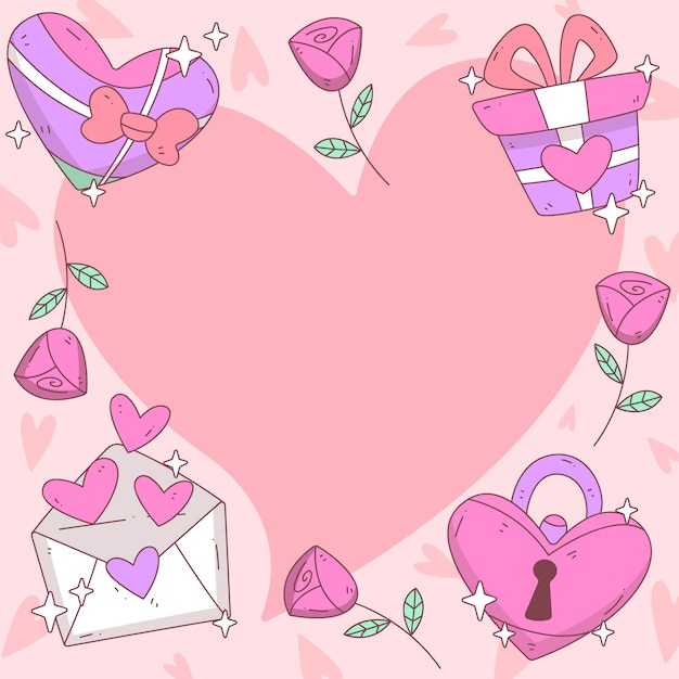 Hand drawn valentine's day background