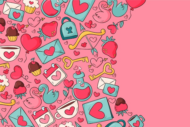 Hand drawn valentine's day background