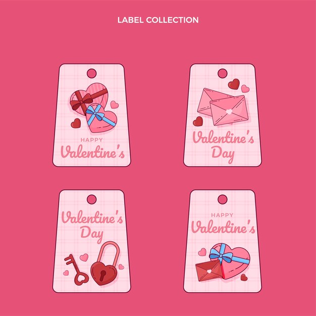 Hand drawn valentine's day badges collection