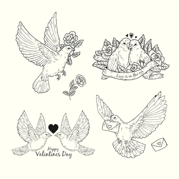 Hand drawn valentine's day element collection