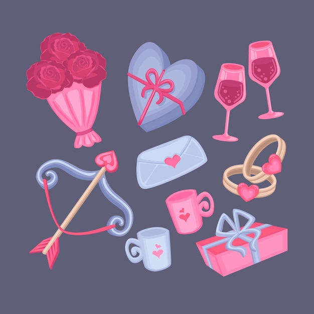 Hand drawn valentine's day element collection