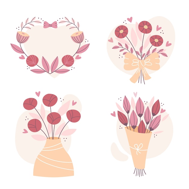 Free Vector hand drawn valentine's day flowers illustration