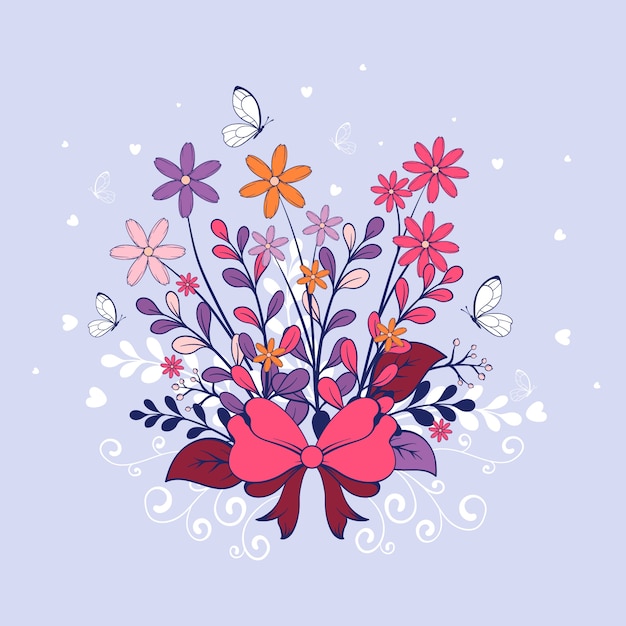 Free vector hand drawn valentine's day flowers illustration