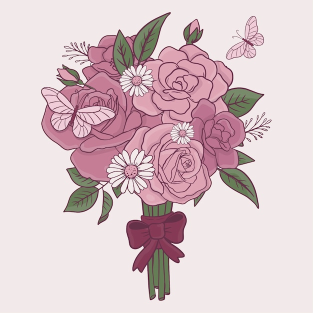 Free Vector hand drawn valentine's day flowers illustration