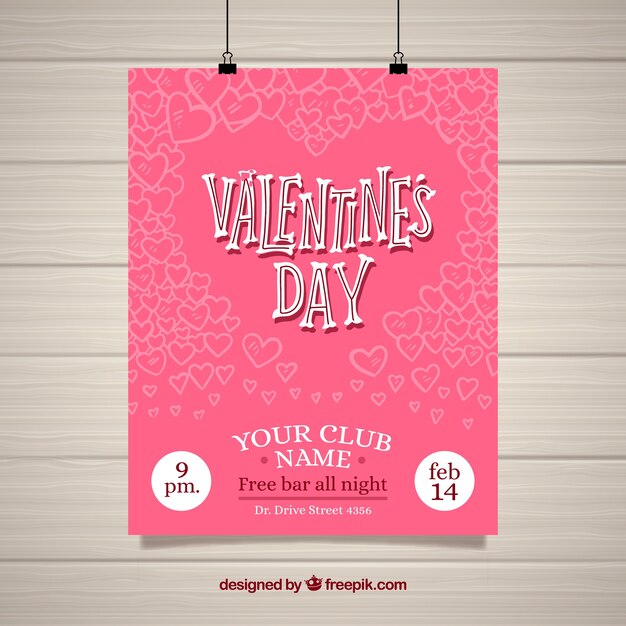 Hand drawn valentine's day flyer/poster