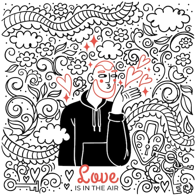 Free Vector hand drawn valentine's day illustration