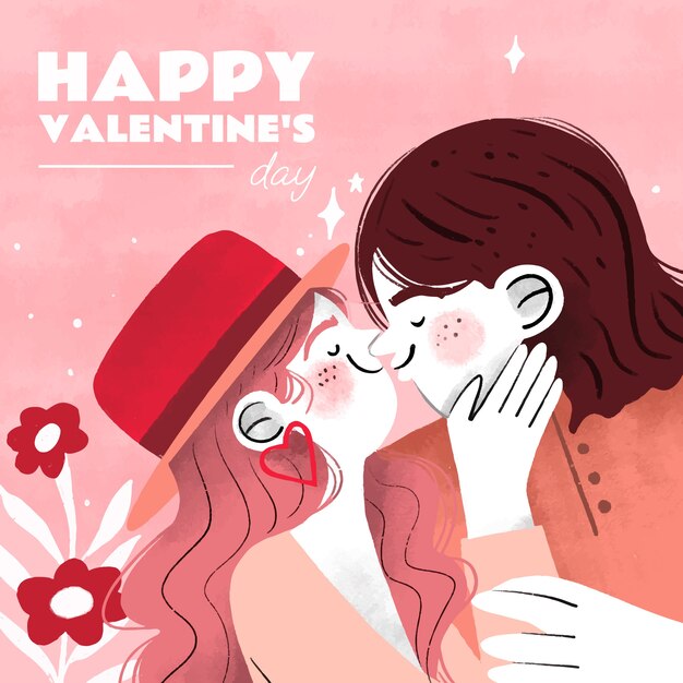 Hand drawn valentine's day illustration