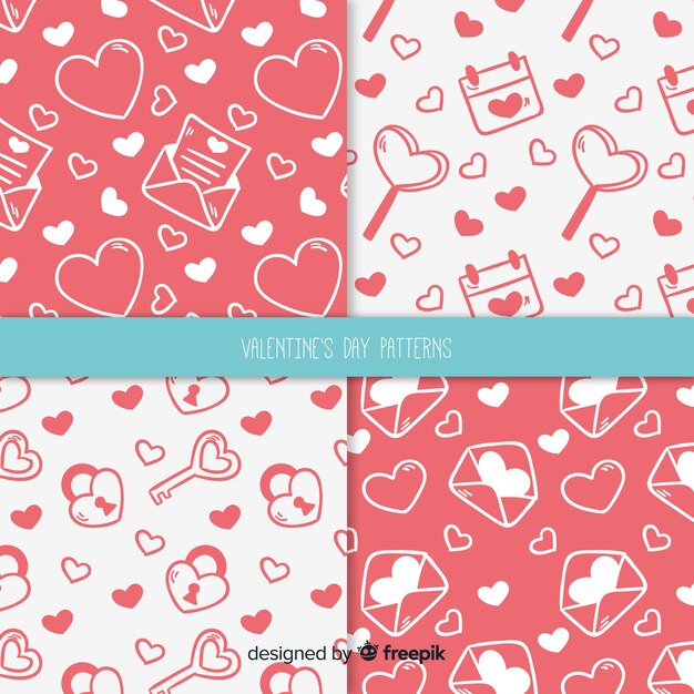 Hand drawn valentine's day pattern