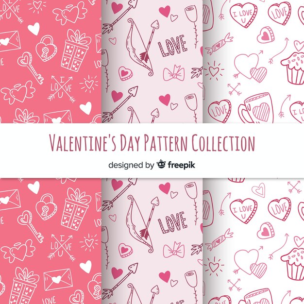 Hand drawn valentine's day pattern