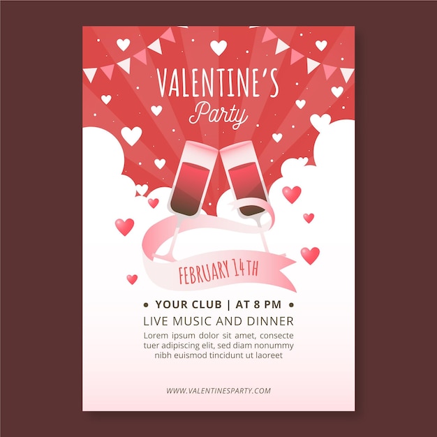 Hand drawn valentine's day poster template