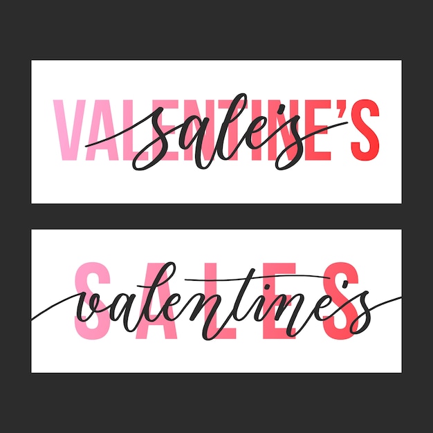 Free Vector hand drawn valentine's day sale banners