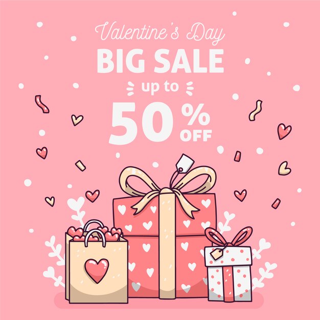 Hand drawn valentine's day sale