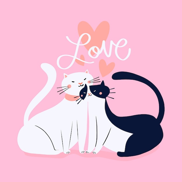 Free Vector hand drawn valentines day animal couple