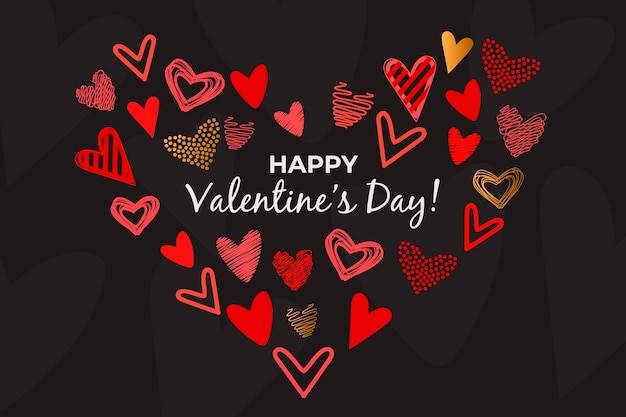 Free vector hand drawn valentines day background concept