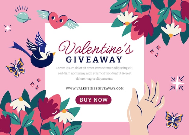 Hand Drawn Valentines Day background giveaway