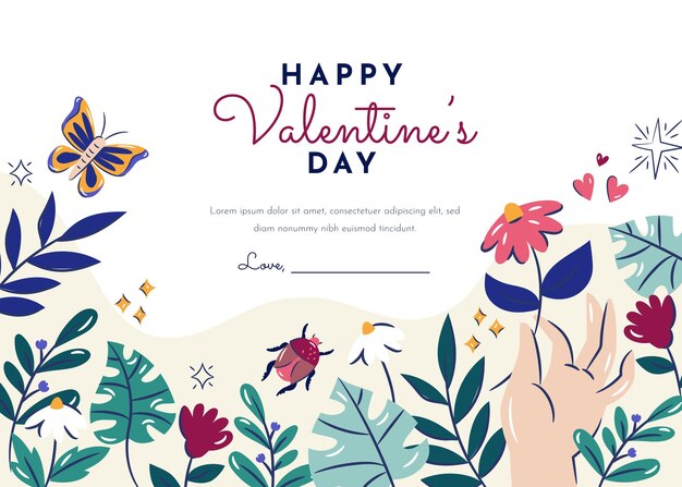 Hand Drawn Valentines Day background illustration