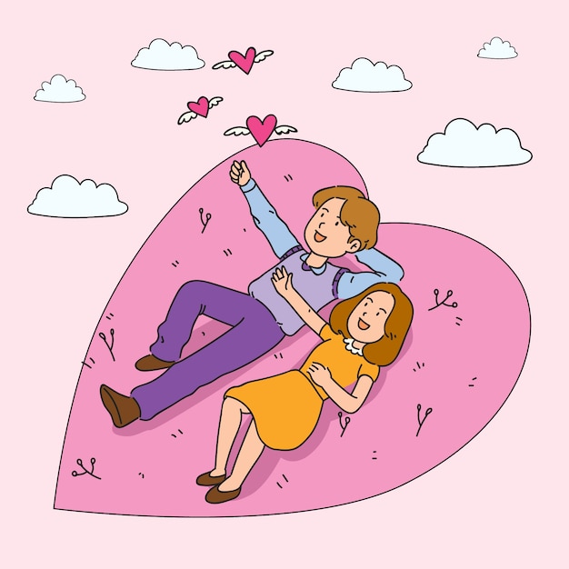 Free vector hand-drawn valentines day background