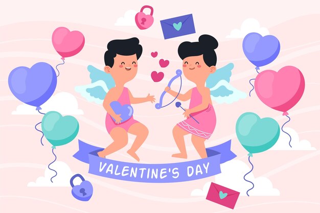 Hand drawn valentines day background