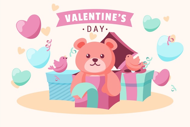 Free vector hand drawn valentines day background