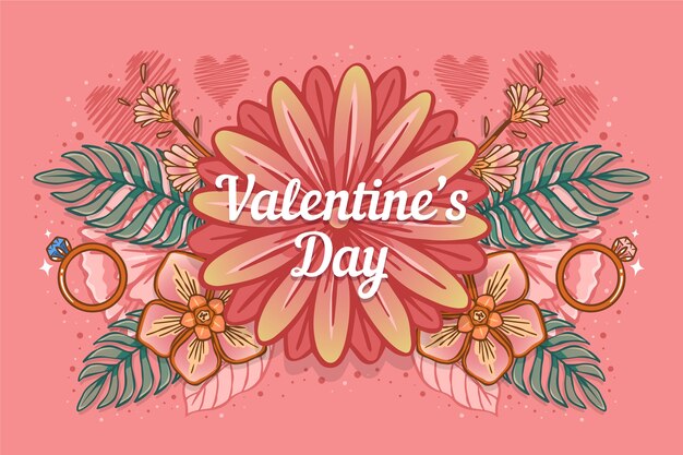 Hand drawn valentines day background