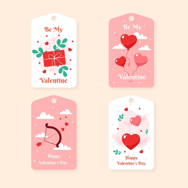 Hand drawn valentines day badge collection