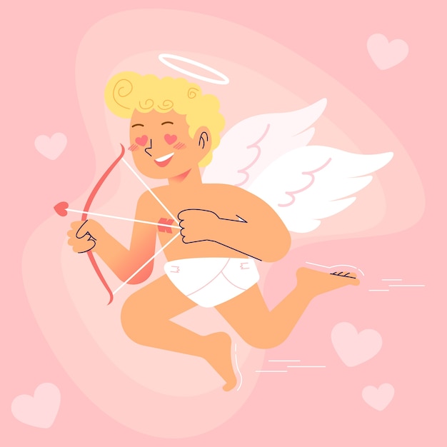 Free Vector hand drawn valentines day cupid illustration