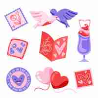 Free vector hand drawn valentines day element collection