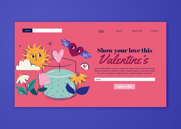 Hand Drawn Valentines Day landing page