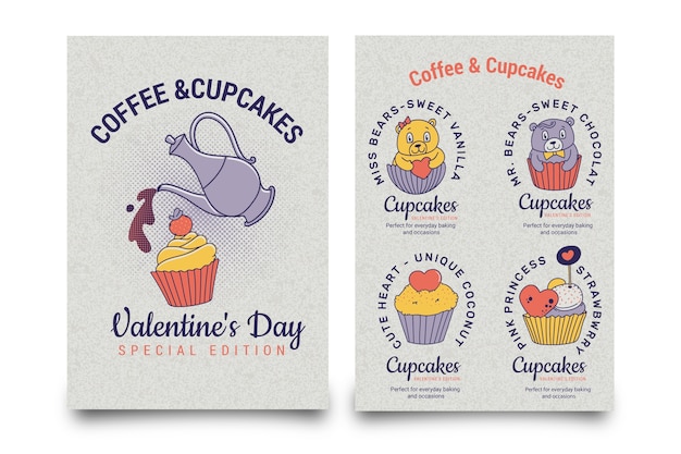 Free Vector hand drawn valentines day menu template