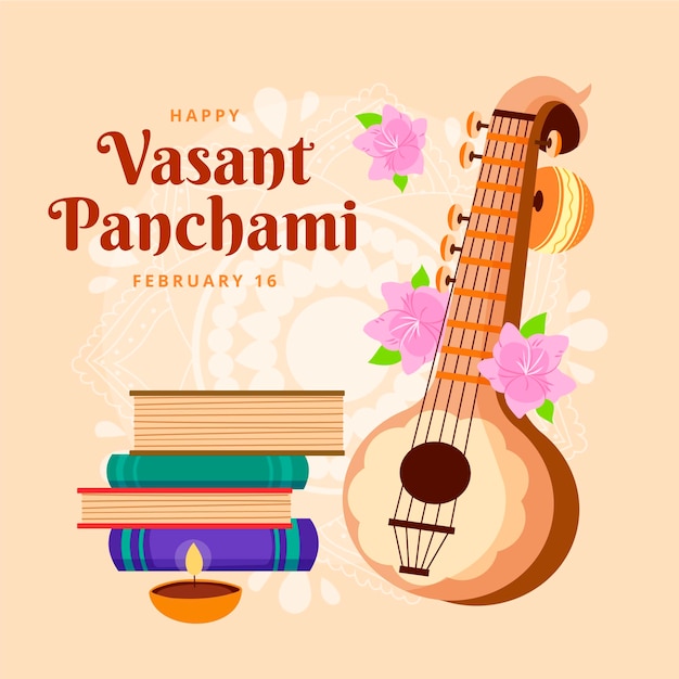 Free Vector hand drawn vasant panchami illustrated