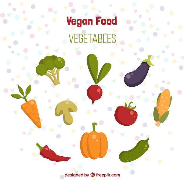 Hand drawn vegan food background 