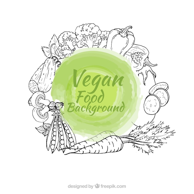 Free Vector hand drawn vegan food background 