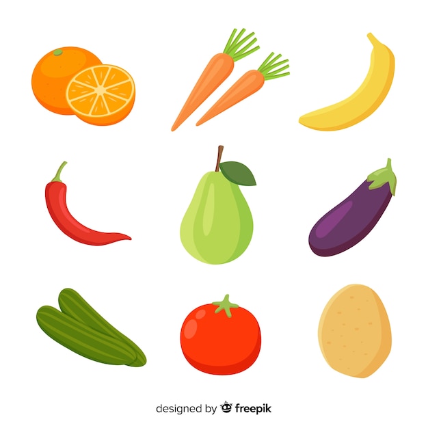 Free Vector hand drawn vegetables and fruits pack