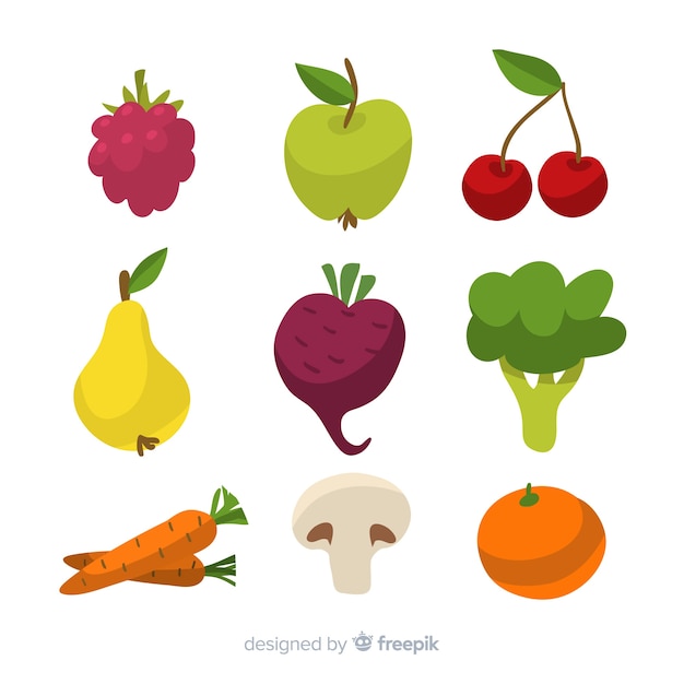 Hand drawn vegetables and fruits pack