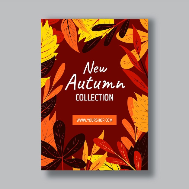 Free vector hand drawn vertical autumn poster template