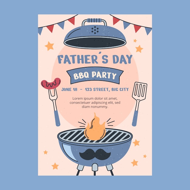 Free Vector hand drawn vertical poster template for father's day celebration