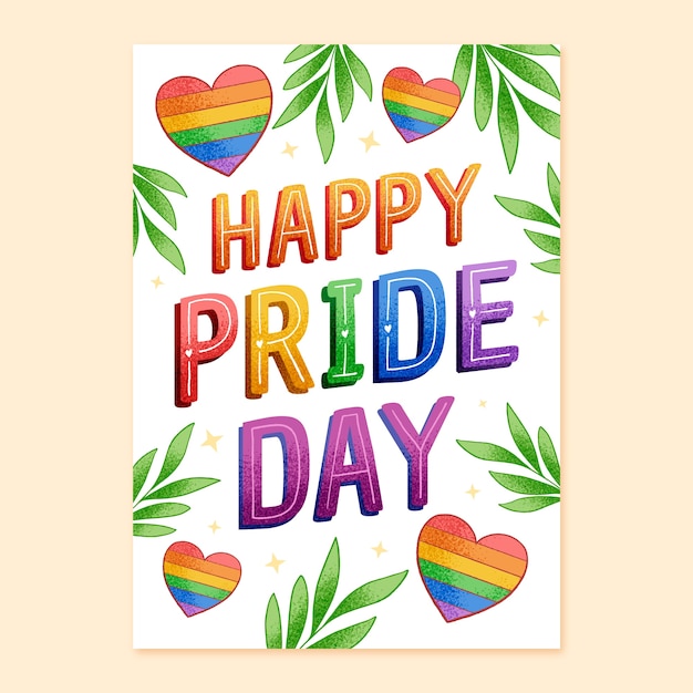 Free Vector hand drawn vertical poster template for pride month celebration