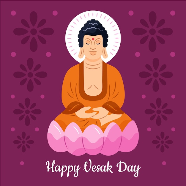 Hand drawn vesak day illustration