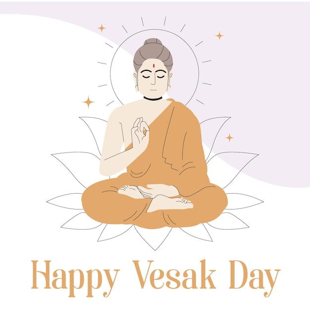 Hand drawn vesak day illustration