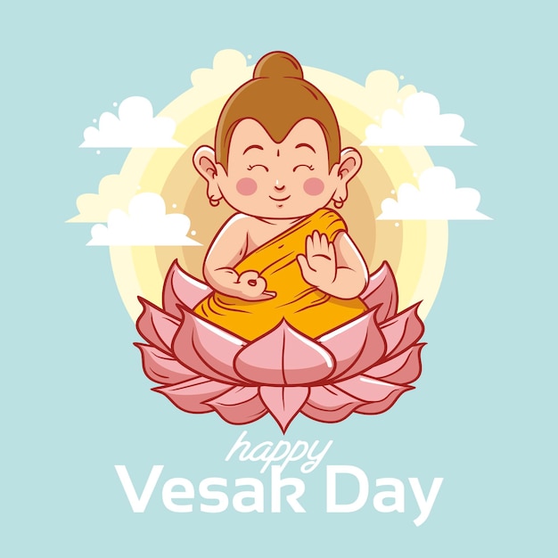 Free vector hand drawn vesak day illustration