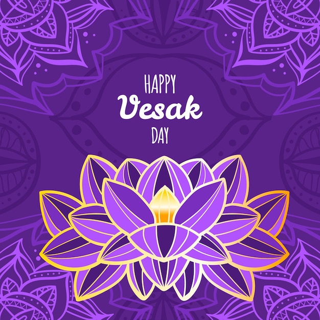 Free Vector hand drawn vesak day illustration