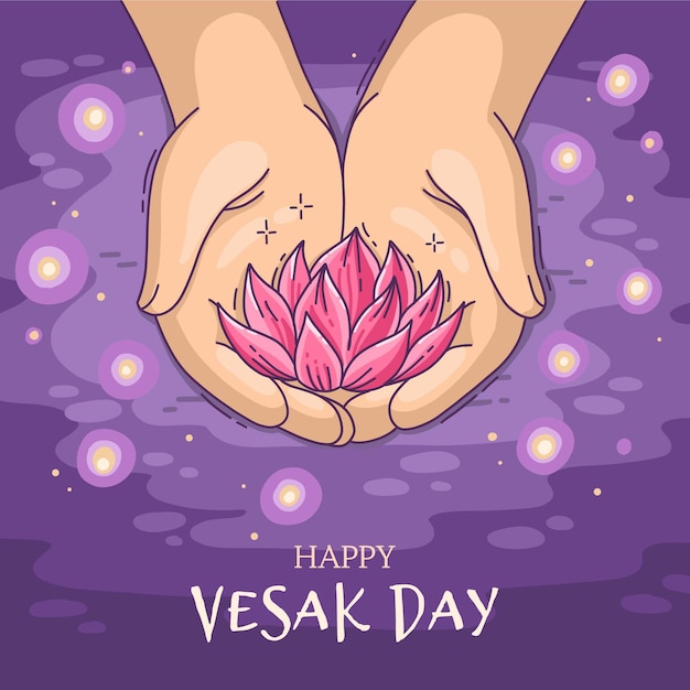 Free vector hand drawn vesak day illustration