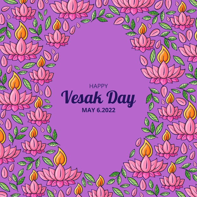 Hand drawn vesak day illustration