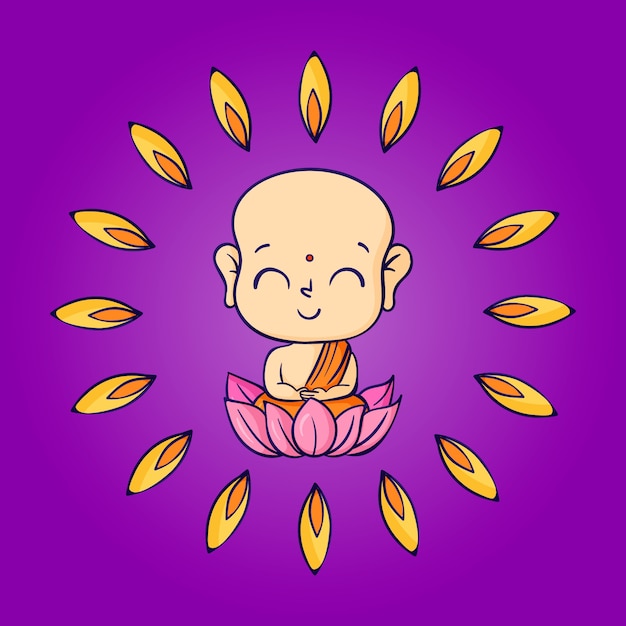 Hand drawn vesak day illustration